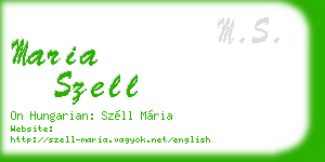 maria szell business card